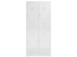 Dubbeldekse garderobekast 1800x800x500mm 2x2vak 400mm RAL9003 - 2