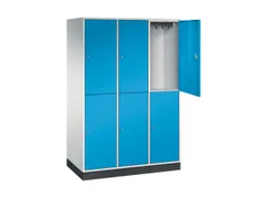 Dubbeldekse garderobekast,RAL 7035/RAL 5012,HxBxD 1950x1220x600mm