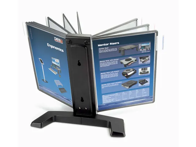 Bureaustandaard met 10 displaypanelen voor 20 vellen A4