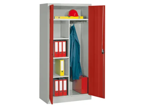 Dossier-/Kledingkast Hxbxd 1950x1000x400mm Ral7035 Front Ral3000