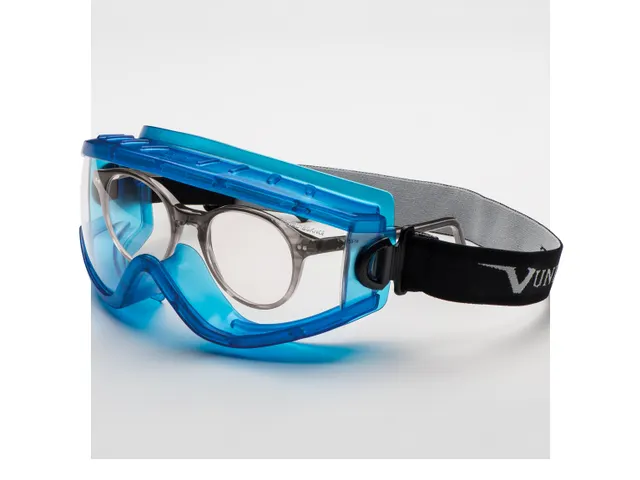 Univet 619 ruimzichtbril, heldere lens, blauw montuur, per stuk