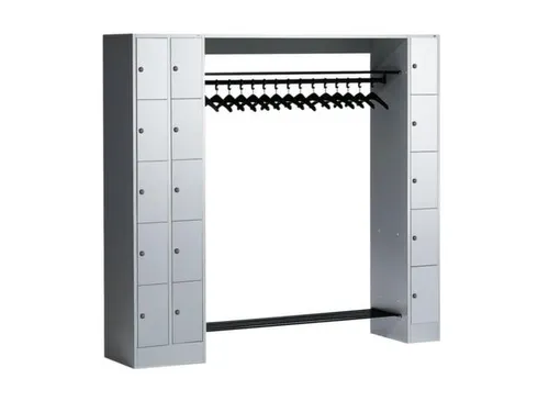 locker met kapstok,HxBxD 1950x2100x480mm,romp RAL7035,front RAL7035