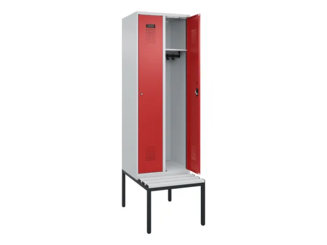 locker met bank,HxBxD 2120x600x815mm,2vak,vak B 300mm,cilinderslot