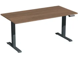 Elektrisch ihv bureau,HxBxD 730-1230x1600x800mm,blad notenboom
