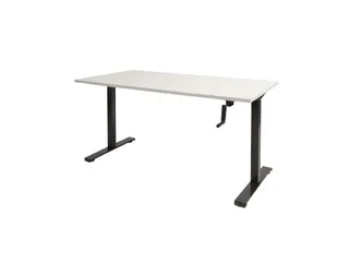 Slinger Bureau Zit-sta Zwart Poot 160x80cm Blad Krijtwit - 1