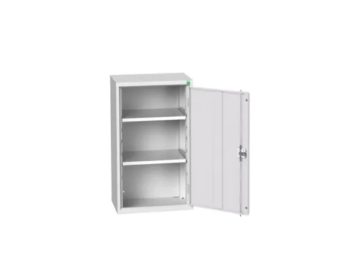 hangkast,HxBxD 900x525x350mm,vleugeldeur,2xStalen bodem,romp RAL7035