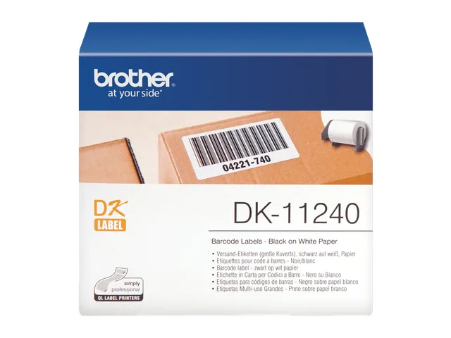 Rouleau d'étiquettes noir sur blanc DK-11240 – 102 x 51 mm