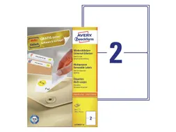 Etiket Avery L4734REV-25 199.3x143.5mm Afneembaar Wit 50 Stuk