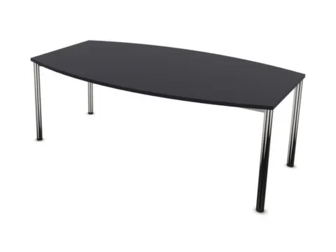 vergadertafel,HxBxD 740x2000x1200mm,vatvormig,CC-zwart