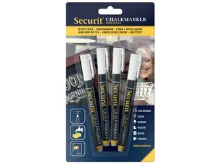 Securit Krijtmarker Small Wit, Blister Met 4 Stuks - 1