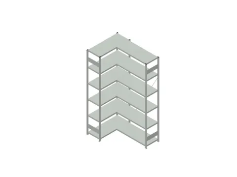 Hoekstelling Hxbxd 2500x1060/1415x435mm Veldlast 900kg 2x6legborden