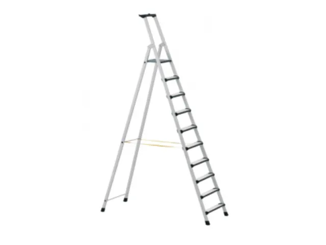 escabeau industriel,à un côté,10marches,a. rembourrage,H 2,5m