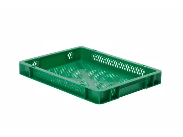 Euronorm-stapelbak 4.5l 50x400x300mm Wanden/bodem Opengewerkt Groen