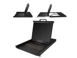 16-poorts KVM rack console met 19 inch LCD scherm 1U LCD KVM console