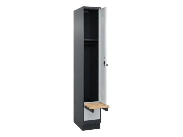 locker met bank,HxBxD 1950x300x815mm,1vak,vak B 300mm,draaigrendel