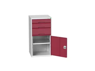 ladekast HxBxD 1000x525x550mm 3laden romp RAL7035 front RAL3004 - 1