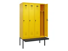locker met bank,voor scheiding van kleding,HxBxD 2120x1200x815mm,4vak