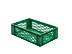 Euronorm-Stapelbak 33l 175x 600x 400mm Wanden/Bodem Opengewerkt Groen