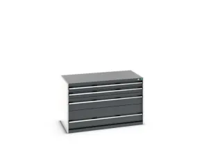 ladekast HxBxD 800x1300x750mm 4laden romp RAL7035 front RAL7016 - 7