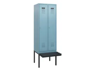 locker met bank,HxBxD 1950x600x815mm,2vak,vak B 300mm,cilinderslot - 2