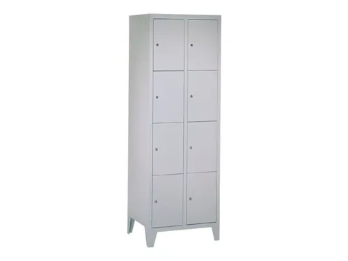 lockerkast,HxBxD 1850x600x500mm,2x4vakken,RAL7035,front RAL7035