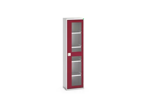 vitrinekast 2000x525x350mm 4xStalen bodem romp RAL7035 front RAL3004