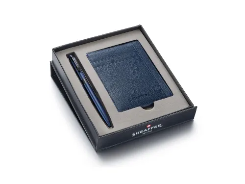 Balpen giftset Sheaffer Reminder 9018 Matte bleu polished black PVD me