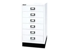 kantoor-ladekast HxBxD 670x349x432mm 6 laden romp verkeerswit staal