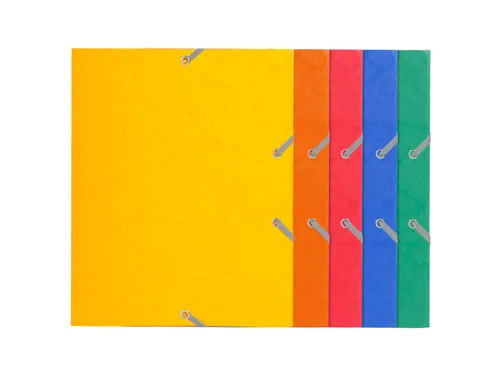 Elastomap 3 kleppen glanskarton 400gm² schoolformaat 17x22cm Assorti