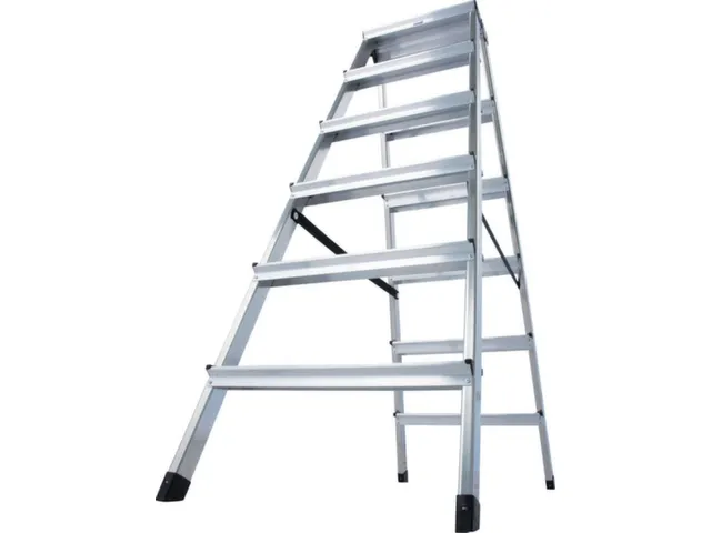 Lichte Universele Trapladder Tweezijdig L 1.41m H 1 08m 2x6treden
