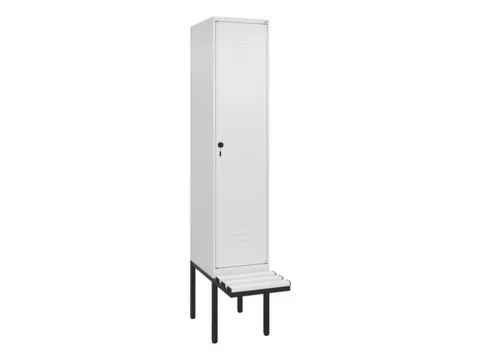 locker met bank,HxBxD 2120x400x815mm,1vak,vak B 400mm,draaigrendel