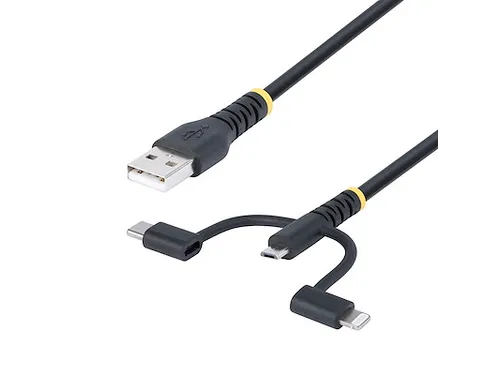 1m Robuuste USB Multi Oplaadkabel zwart
