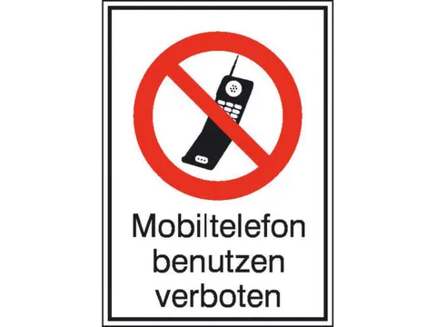 panneau d'interdiction Usage de téléphone portable interdit alu gauf