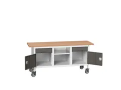 werkbank,HxBxD 830x1750x600mm,multiplexblad,uitrusting: 2laden,2kasten