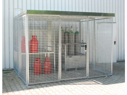 Gasflessendepot Dak Staal/Gaas Hxbxd 2180x3100x2100mm 104 Gasflessen