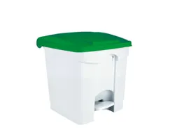 Contitop,afvalbak met pedaal 30L wit/groen