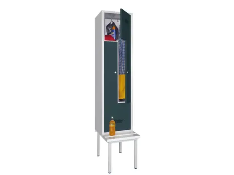 Z-garderobekast,HxBxD 2100x400x800mm,vak B 400mm,RAL7035,front RAL6011