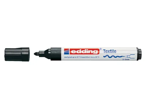 Viltstift edding 4500 textiel rond zwart 2-3mm