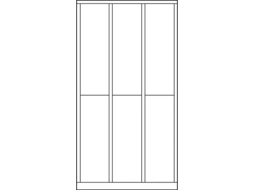 lockerkast,HxBxD 1850x900x500mm,3x2vakken,RAL7035,front RAL6011