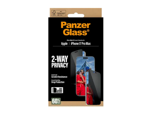 PanzerGlass 2-Way Privacy Screen Protector iPhone 17 Pro Max | Ultr