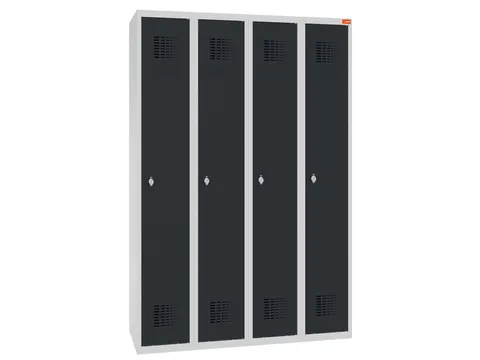 lockerkast,HxBxD 1800x1200x500mm,4vak,draaigrendel,sokkel,romp RAL7035