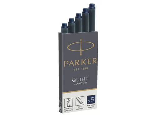 Inktpatroon Parker Quink permanent blauwzwart pak à 5 stuks