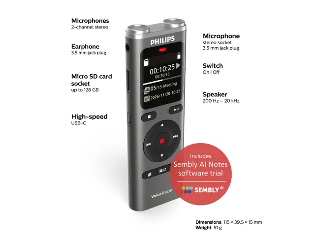 Digital voice recorder Philips DVT 2075 interviews