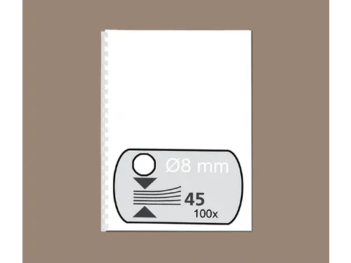 Bindrug Fellowes 8mm A4 Wit 21-rings