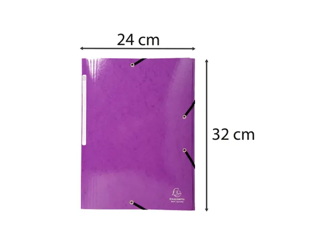 Exacompta Iderama Elastomap A4 3 Kleppen Rugetiket Paars karton