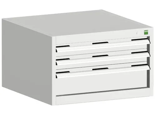 ladekast HxBxD 400x650x525mm 3laden RAL7035 front RAL7035