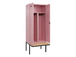 PBM-locker met bank,HxBxD 2120x800x815mm,2vak,vak B 400mm,draaigrendel