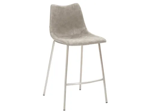 Barkruk mySOLO 4-poten RVS met Zitting kunstleder Vintage Grijs