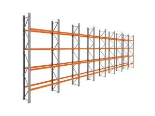palletstelling,basis+7xaanbouw,HxBxD 4620x15500x750mm,vakl. 3000kg - 1
