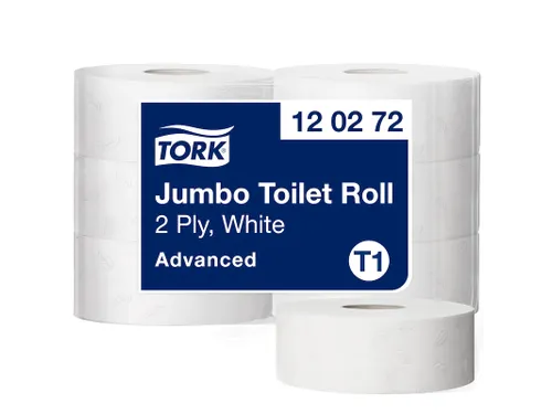 Toiletpapier Tork 120272 T1 Jumbo 2-laags Wit Advanced